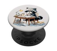 Adorable Raton Laveur étudiant Les Enseignants et Les élèves pour la rentrée Scolaire PopSockets PopGrip Adhésif
