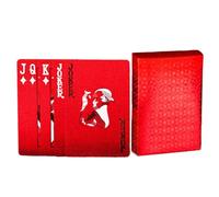 Adorable Red Deck of Cards, 2.24x3.43 inches Waterproof Poker Playing Cards with Dragon Backing, Sturdy Card Deck for Family Games, Gatherings, and Parties