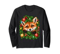Adorable Renard avec lumières de Noël, Animal de la forêt Festif Manche Longue