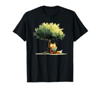 Adorable Renard lisant sous Un Arbre forêt lisant T-Shirt