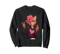 Adorable Renard Style Dessin animé Personnage Graphique ludique Pointu Sweatshirt