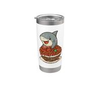 Adorable requin spaghetti amateur de pâtes Gobelet isotherme en acier inoxydable double paroi