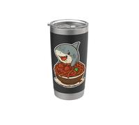 Adorable requin spaghetti amateur de pâtes Gobelet isotherme en acier inoxydable double paroi