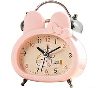 Adorable réveil en forme d'ours et de lapin phosphorescent pour cadran, mécanisme de balayage silencieux, cloche en métal, double système d'alarme pour décoration de chambre d'enfant, portable à piles