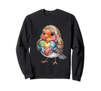 Adorable Rouge-Gorge de Sensibilisation à l'Autisme et Soutien en Forme de cœur Sweatshirt