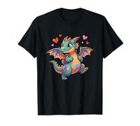 Adorable Sac à Dos d'école Dragon avec cœurs T-Shirt