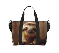 Adorable sac de sport imprimé paresseux pour femme, sac de week-end, sac pour articles personnels, sac à bandoulière pour homme et femme, noir, One Size