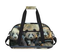 Adorable sac de sport, sac de sport, sac de sport style renard, petit sac fourre-tout de voyage pour entraînement de nuit, gymnastique, danse et ballet, Adorable panda, 18.9 x 8.7 x 10.6 in, Sacs