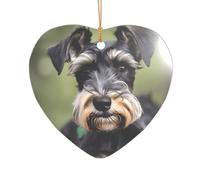 Adorable schnauzer Imprimer Cadeaux de mariage personnalisés, Mr & Mrs Décoration de Noël en acrylique pour jeunes mariés et couples