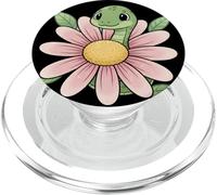 Adorable Serpent Souriant en Fleur pour Les Amoureux des Reptiles PopSockets PopGrip pour MagSafe
