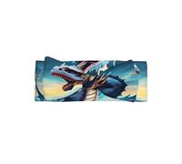 Adorable serre-tête avec nœud pour bébé imprimé dragon rugissant - Bandeau de princesse doux et extensible