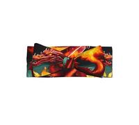 Adorable serre-tête avec nœud pour bébé imprimé Roi Dragon dans le feu - Bandeau mignon et délicat - Bandeau de princesse doux et extensible