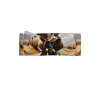 Adorable serre-tête avec nœud pour bébé imprimé troupeau de bison d'Amérique du Nord - Bandeau mignon et délicat - Bandeau de princesse doux et extensible
