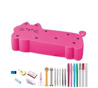 Adorable Silicone Pencil Case, Cat Shaped Stationery Pouch, Soft Storage Organizer with Easy Access, Pencil Pouch, School Accessory with Convenient Use, Supplies for Kids Teens Home Dorm Classroom