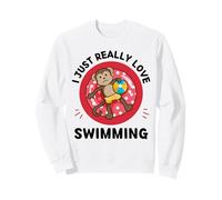 Adorable Singe Kawaii I Just Really Love Swimming Lover Sweatshirt