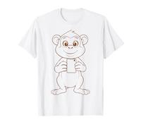 Adorable Singe Selfie Digital Outline Art Outline T-Shirt