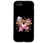 Adorable singes Tenant Un cœur et Un Amour Coque pour iPhone SE (2020) / 7/8
