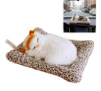 Adorable Sleeping Cat Car Air Freshener, Animal Plush Tabby Cat Ornaments with Interactive Meowing Sound, Cute Kitten Animals Decoration for Homes Office Car