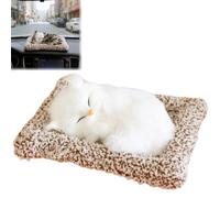 Adorable Sleeping Cat Car Air Freshener, Animal Plush Tabby Cat Ornaments with Interactive Meowing Sound, Cute Kitten Animals Decoration for Homes Office Car