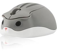 Adorable souris sans fil en forme de hamster portable de voyage 1200 DPI Nouveauté optique unique petite souris silencieuse sans fil pour ordinateur portable PC pour enfants cadeau (vert)
