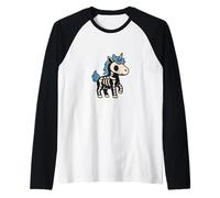 Adorable squelette licorne avec corne arc-en-ciel pour Halloween Manche Raglan