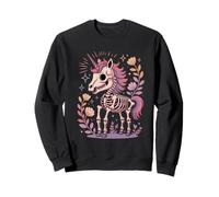 Adorable Squelette Licorne Floral Style bohème Halloween Sweatshirt
