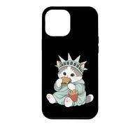 Adorable Statue de la Liberté Chat Burger Freedom NYC Souvenir Coque pour iPhone 12 Pro Max