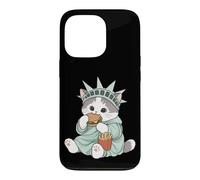 Adorable Statue de la Liberté Chat Burger Freedom NYC Souvenir Coque pour iPhone 13 Pro