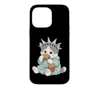 Adorable Statue de la Liberté Chat Burger Freedom NYC Souvenir Coque pour iPhone 14 Pro Max