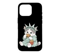Adorable Statue de la Liberté Chat Burger Freedom NYC Souvenir Coque pour iPhone 16 Pro