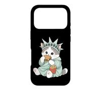 Adorable Statue de la Liberté Chat Burger Freedom NYC Souvenir Coque pour iPhone 17 Pro