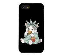 Adorable Statue de la Liberté Chat Burger Freedom NYC Souvenir Coque pour iPhone SE (2020) / 7/8