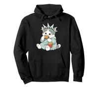 Adorable Statue de la Liberté Chat Burger Freedom NYC Souvenir Sweat à Capuche