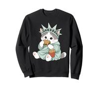 Adorable Statue de la Liberté Chat Burger Freedom NYC Souvenir Sweatshirt