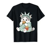 Adorable Statue de la Liberté Chat Burger Freedom NYC Souvenir T-Shirt