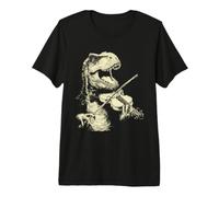 Adorable T-Rex Jouant du Violon Tyrannosaure Violoniste Dinosaure T-Shirt Haut de Gamme