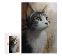 Adorable Tabby Cat Portrait Puzzle 1000 Pièces Educa Jouet en Bois Cadeau Unique Décoration Intérieure Jeu Éducatif Challenge Toy Adultes Et Enfants À Partir De 14 Ans 300 PCS