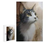 Adorable Tabby Cat Portrait Puzzle 1000 Pièces Educa Jouet en Bois Cadeau Unique Décoration Intérieure Jeu Éducatif Challenge Toy Adultes Et Enfants À Partir De 14 Ans 1000 PCS