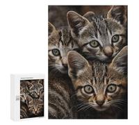 Adorable Tabby Kittens Puzzle 1000 Pièces Educa Jouet en Bois Cadeau Unique Décoration Intérieure Jeu Éducatif Challenge Toy Adultes Et Enfants À Partir De 14 Ans 300 PCS