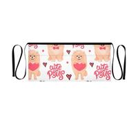 Adorable tablier de taille en forme de cœur de chien de Poméranie pour homme et femme avec 3 poches, mignon chien poméranien amour cœur, taille unique, Mignon Poméranie Chien Amour Coeur, taille