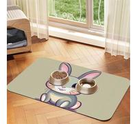 Adorable tapis de gamelle absorbant en cuir pour animaux de compagnie - Convient pour les chiens ou les chats