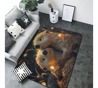 Adorable tapis d'intérieur antidérapant et lavable en forme de loutre pour décoration de salon, chambre à coucher, salon, 203,2 x 147,3 cm
