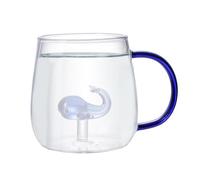 Adorable tasse en verre animal - Tasse transparente avec figurine de dessin animé à l'intérieur, parfaite pour la bière, le vin, l'eau, le whisky et le thé - Design peu encombrant, pour et