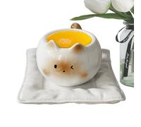 Adorable tasse pour chat - Tasse élégante en céramique de 210 ml avec des œuvres d'art de chatons siamois, grand design de bouche pour siroter confortablement du thé, du café ou de l'eau, idéal pour