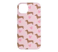 Adorable Teckel Valentine Hearts Wiener Dogs Coque pour iPhone 14 Plus
