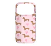 Adorable Teckel Valentine Hearts Wiener Dogs Coque pour iPhone 17 Pro