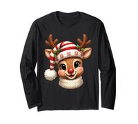 Adorable tête de Renne tricotée pour Noël Manche Longue