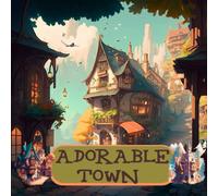 Adorable Town Coloring Book: Explore the Fairytale World and the Little Creatures house , A Cute Coloring Book for Adult