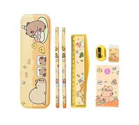 Adorable trousse à crayons sur le thème des animaux, boîte à crayons avec joli imprimé Capybara, outil d'étudiant pour les devoirs, les leçons d'art, l'école, porte-outils amusant pour écrire, croquis