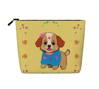 Adorable trousse de maquillage polyvalente en faux chanvre de dessin animé - Organiseur de toilette de voyage, parfait pour un usage quotidien, les voyages d'affaires et plus encore., Noir , Taille